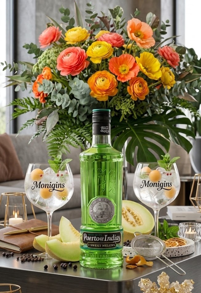PUERTO DE INDIAS SWEET MELON GINEBRA PREMIUM ESPAÑOLA CON SABOR A MELON,ELABORADA CON BOTANICOS NATURALESY UN PERFOL FRESCO,SUAVE Y AFRUTADO